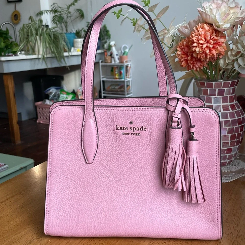NWT Kate Spade Pink Satchel with Tassels - Picture 1 of 7